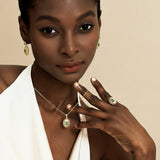 Boucles d'oreilles en argent sterling avec pierre de naissance de mai, taille ovale vintage "Retro Romance" FANCIME