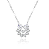 FANCIME "Floral Bow" Collier en argent sterling en forme de guirlande