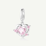 Charme en Argent de Cœur Gardien Rose