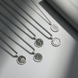 Collier Pendentif pour Hommes en Argent Sterling avec Médailles de Saint Christophe Série Saint FANCIME
