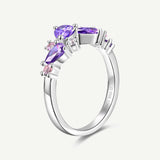 Bague en argent tourmaline rose "Wisteria Whisper" Flower
