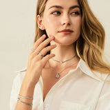 FANCIME "Mélodie Étoilée" Anneaux de Promesse en Argent Sterling Étoile pour Couples