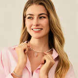 FANCIME "Moment Rose" Collier en Argent Sterling Cœur Rose