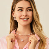 Collier en argent sterling avec nœud en sucre et cœur en pierre CZ "Heart Kiss" FANCIME