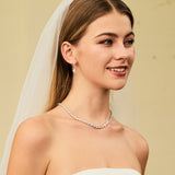 FANCIME "Radiance Glamour" collier tennis en argent sterling avec zircon cubique ovale taillé fantaisie, pierre de naissance d'avril