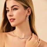  "Mademoiselle Charmante" Boucles d'oreilles pendantes en argent sterling