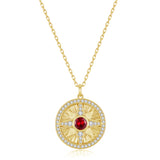 FANCIME "Lumen Star" Rubis Pierre de naissance de juillet Collier en argent sterling