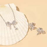 FANCIME "Nœud Satin" Boucles d'oreilles en argent sterling avec joli nœud