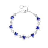 Bracelet en argent sterling Tennis Saphir FANCIME "Ms Charming" Halo Heart