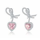 "C'est un Coup de Foudre" Boucles d'Oreilles Pendantes en Argent Sterling