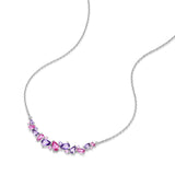 Collier en argent "Chuchotement de glycine" avec barre fleur améthyste
