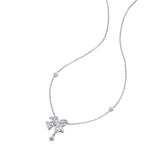 FANCIME "Blooming Bow" Collier en argent sterling en forme de nœud floral
