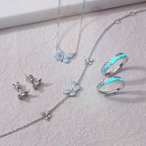 FANCIME "Starlight Butterfly" Boucles d'oreilles en argent sterling émaillé lumineux
