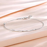 Bracelet en Platine avec Ligne Horizontale Souriante