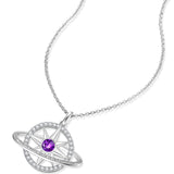 FANCIME "Promesse Stellaire" Collier en argent sterling avec améthyste de février