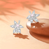 Boucle d'oreille élégante en argent sterling "Maple Majesty"