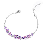 Bracelet en argent améthyste "Wisteria Whisper" Flower Bar
