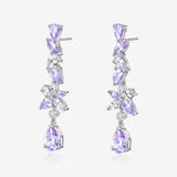 Boucles d'Oreilles en Argent avec Améthyste Wisteria Bloom Drop