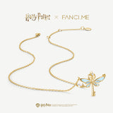 Collier en argent sterling avec design phosphorescent des clés volantes x Harry Potter FANCIME