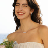 Collier en argent sterling "Murmure de glycine" avec barre de fleur