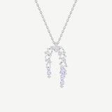 “Glycine Épanouie” Collier en Argent Sterling Fleurs Pendantes