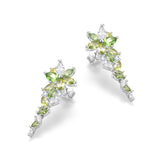 Boucles d'oreilles en argent péridot "Wisteria Whisper" Flower Bar