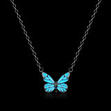 FANCIME "Starlight Butterfly" Collier en argent sterling émaillé lumineux