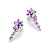 Boucles d'oreilles en argent améthyste "Wisteria Whisper" Flower Bar