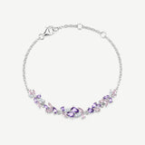 Bracelet en argent tourmaline rose "Wisteria Whisper" Flower Bar