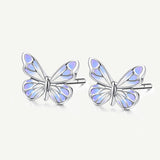FANCIME "Starlight Butterfly" Boucles d'oreilles en argent sterling émaillé lumineux
