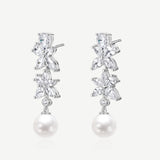 Boucles d'Oreilles en Argent avec Perles Wisteria Bloom Drop