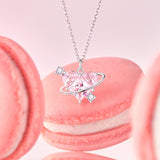 FANCIME "Chérie" Collier en Argent Sterling Planète Rose