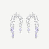 “Glycine Épanouie” Boucles d'Oreilles en Argent Sterling Fleurs à Pendentif