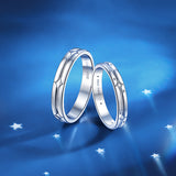 FANCIME "Mélodie Étoilée" Anneaux de Promesse en Argent Sterling Étoile pour Couples