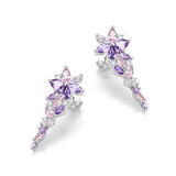 Boucles d'oreilles en argent tourmaline rose "Wisteria Whisper" Flower Bar