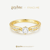 Harry Potter x FANCIME Anneau en Argent du Vif d'Or