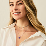 FANCIME "Soluna Nexus" Collier en Améthyste de Février en Argent Sterling