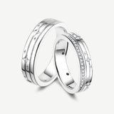 FANCIME "Mélodie Étoilée" Anneaux de Promesse en Argent Sterling Étoile pour Couples
