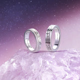 FANCIME "Mélodie Étoilée" Anneaux de Promesse en Argent Sterling Étoile pour Couples