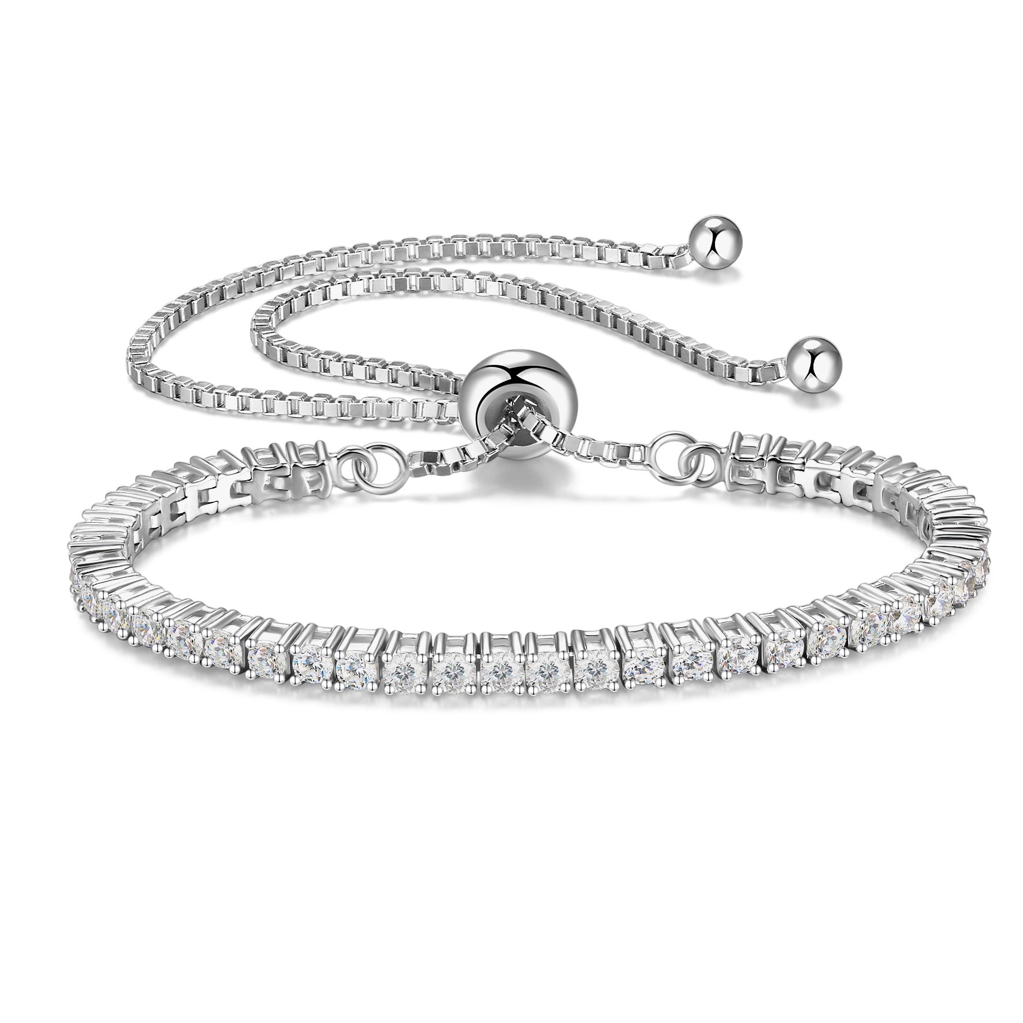 FANCIME "The One" Bracelet de tennis en moissanite en argent sterling