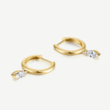 Boucles d'oreilles huggie à goutte solitaire marquise en diamant cultivé en laboratoire de 0,25 ct en or jaune 14K