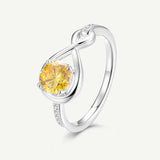Bague de Promesse Étreinte Infinie en Citrine