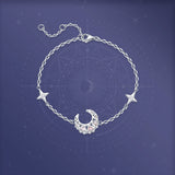 Bracelet en argent sterling FANCIME "Rêve rose" avec maillons lune et étoile