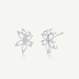 FANCIME "Bouquet de Glycine" Boucles d'Oreilles en Argent Sterling Fleurs à Tige