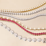 "Rouge Royal" Bracelet Tennis en Argent Sterling Rubis Pierre de Naissance de Juillet