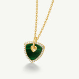 Trinity Signature Silver Necklace in Natural Malachite