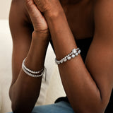 FANCIME "Axe" Bracelet en argent sterling avec taille radiante