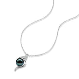 FANCIME "Cœur d'Ondine" Collier en Argent Sterling avec Perle de Tahiti