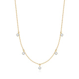 FANCIME “Cinq Souhaits” Collier en Or Massif 14K avec Chaîne Minimaliste