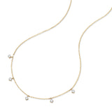 FANCIME “Cinq Souhaits” Collier en Or Massif 14K avec Chaîne Minimaliste